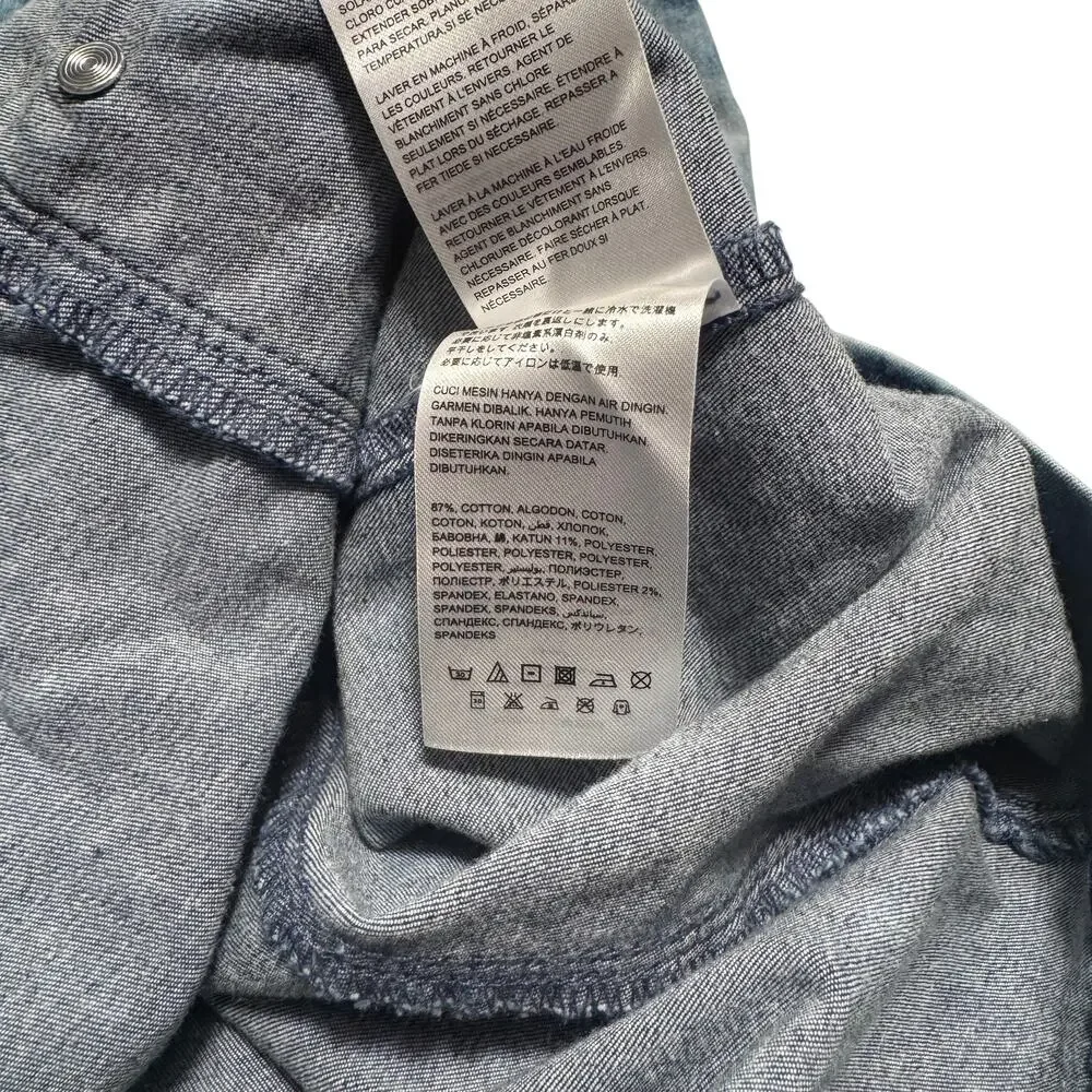 Bebe Denim Bodycon Mini Dress Blue Acid Wash Women’s 8 Y2K 2000s Club McBling - Picture 14 of 16